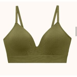 ThirdLove Form Seamless Wireless Bra Palm Green Stripe Size 3X Adjustable Straps